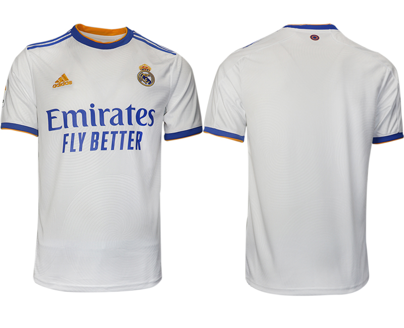 Men 2021-2022 Club Real Madrid home aaa version white blank Soccer Jerseys->real madrid jersey->Soccer Club Jersey